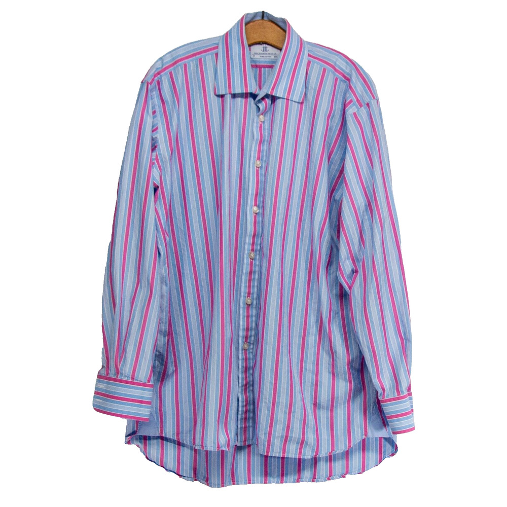 JOSEPH TURNER Men's XL Designer High Quality Pure Cotton Button Down Dress Shirt